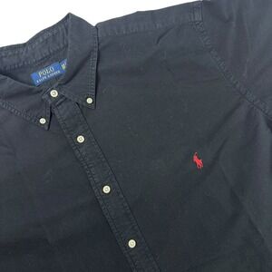 Polo Ralph Lauren Black Short Sleeve Button Down Shirt Men's 2XB XXL Big & Tall